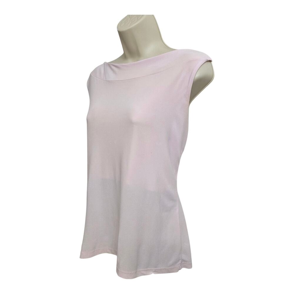 Y2K Vol 1 Demure Blush Pink Sleeveless Blouse Minimalist Chic Light And Flowy - Picture 3 of 6